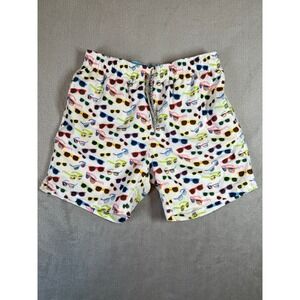 Michael's Mens Swim Trunks Large White Sunglasses Print Lined Board Shorts